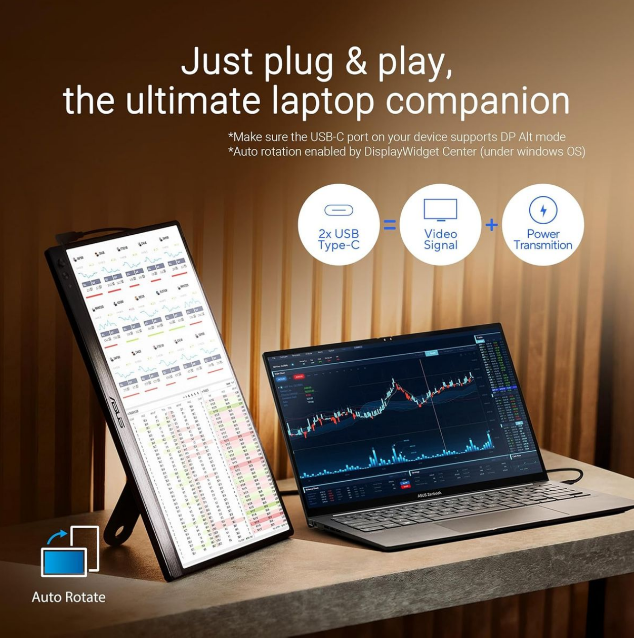 ASUS ZenScreen Monitors MB169CK - 15.6 FHD USB-C Portable Monitor Screen