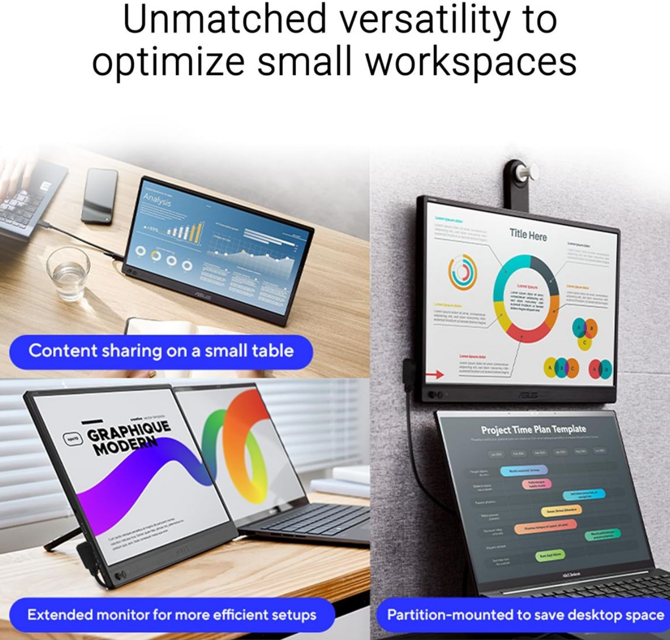 ASUS ZenScreen Monitors MB169CK - 15.6 FHD USB-C Portable Monitor Screen