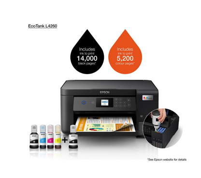 Epson L4260 EcoTank, A4, 3 in 1, Wi-Fi, Double Sided Printing, Printer