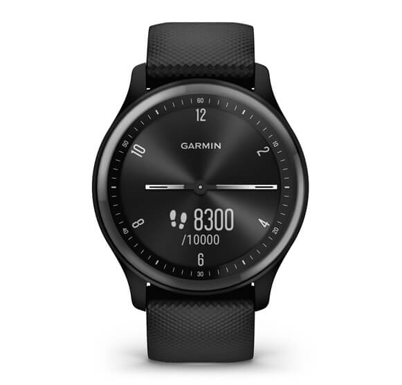 Garmin Vívomove® Sport GPS Smartwatch Black Case and Silicone Band with Slate Accents