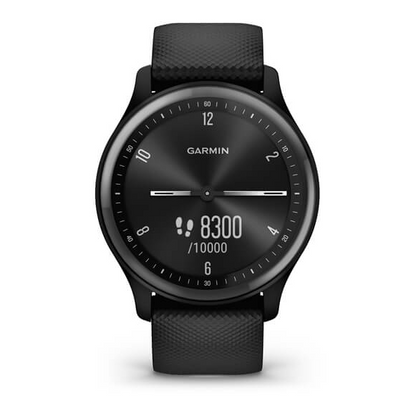 Garmin Vívomove® Sport GPS Smartwatch Black Case and Silicone Band with Slate Accents