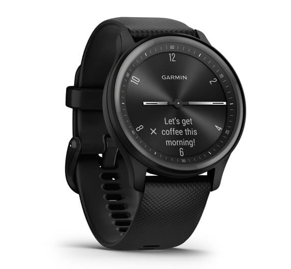 Garmin Vívomove® Sport GPS Smartwatch Black Case and Silicone Band with Slate Accents