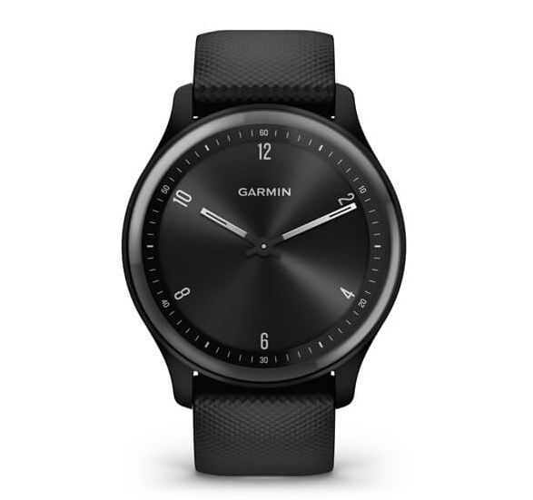 Garmin Vívomove® Sport GPS Smartwatch Black Case and Silicone Band with Slate Accents