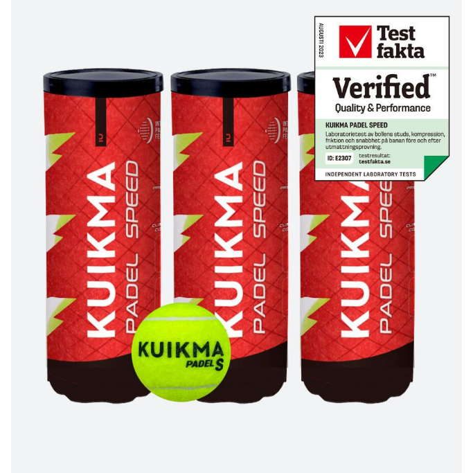Decathlon Kuikma Pressurised padel balls PB Speed tri-pack