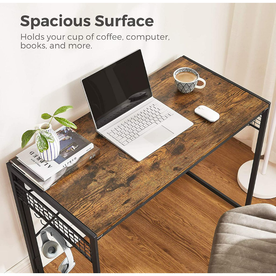 Simple Folding Computer Sturdy Writing Desk with 8 Hooks