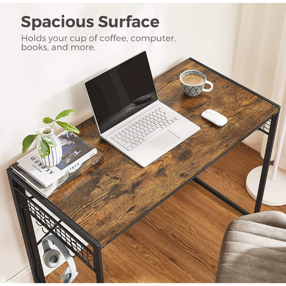 Simple Folding Computer Sturdy Writing Desk with 8 Hooks