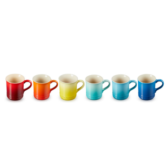 Le Creuset Rainbow Seattle Mugs Set of 6 - 400ml