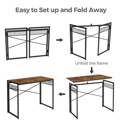 Simple Folding Computer Sturdy Writing Desk with 8 Hooks